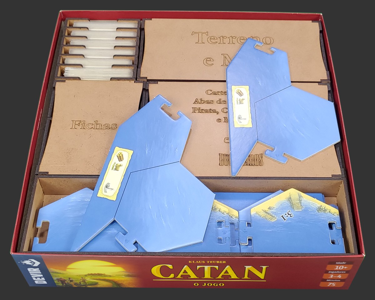 Organizador (INSERT MDF) para Catan - Versão DEVIR - Bucaneiros Jogos ...