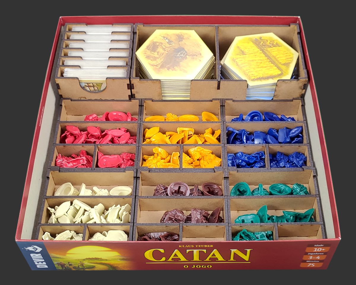 Organizador (INSERT MDF) para Catan - Versão DEVIR - Bucaneiros Jogos ...
