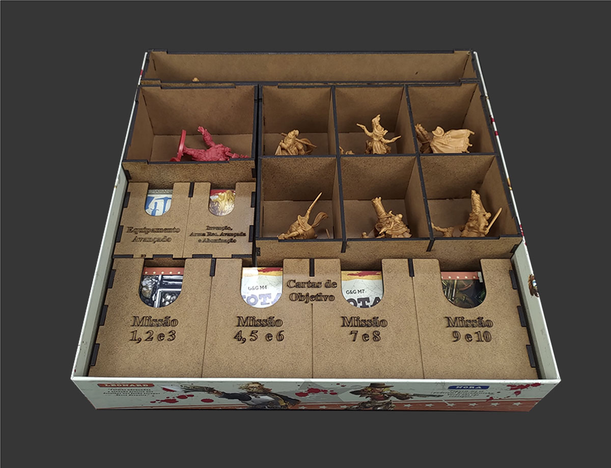 Organizador (INSERT MDF) para Zombicide: Gears & Guns + Running