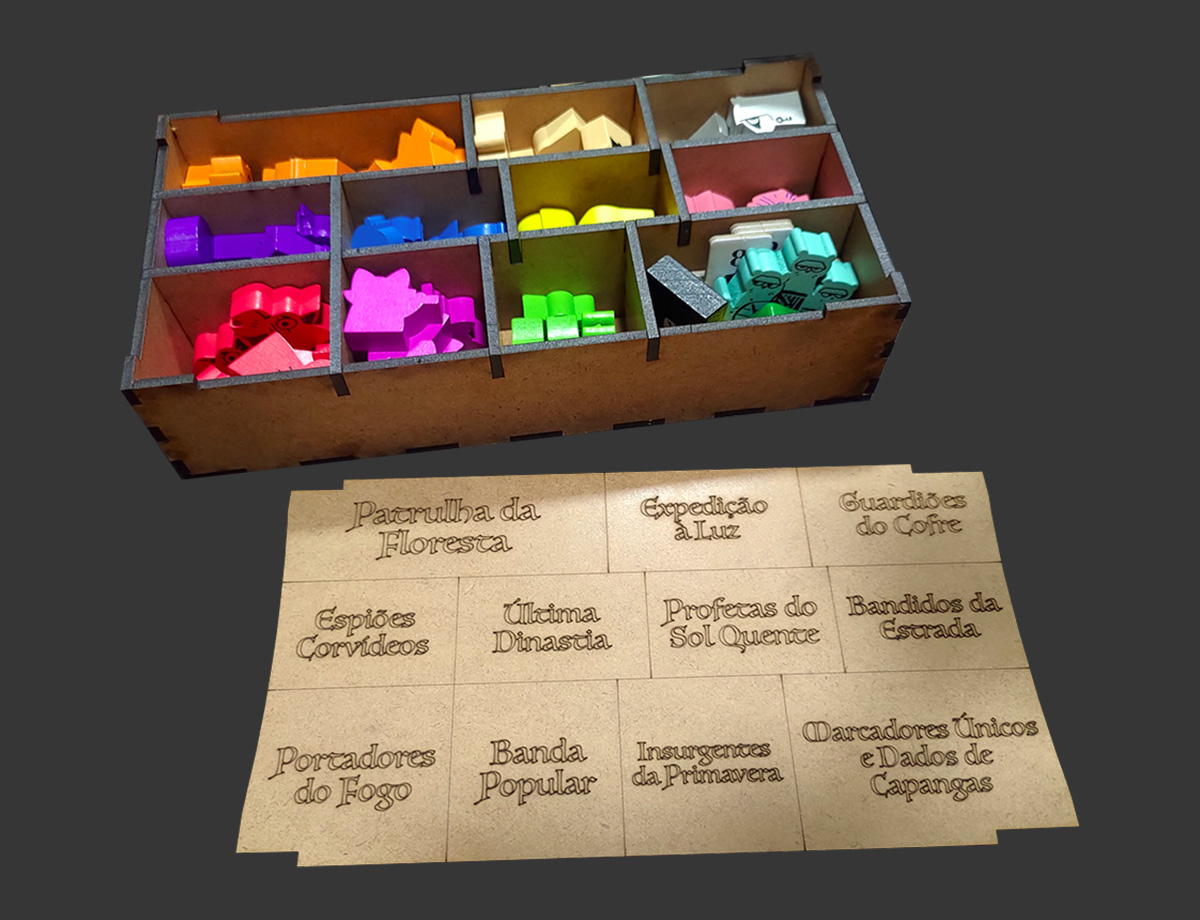 Organizador (INSERT MDF) para Root (Expansões 2) + Board Band