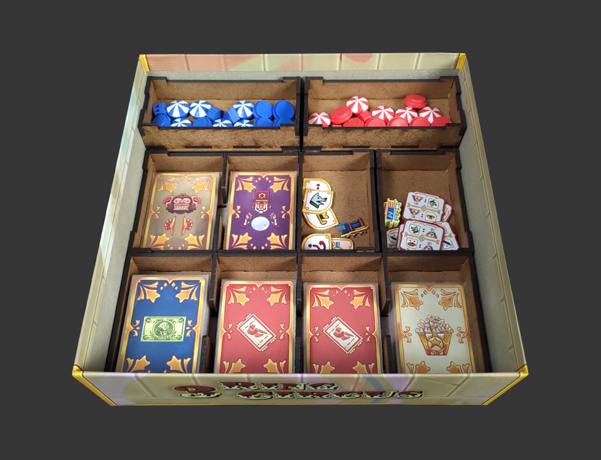 Organizador (INSERT MDF) para 3 Ring Circus - Bucaneiros Jogos - Board ...