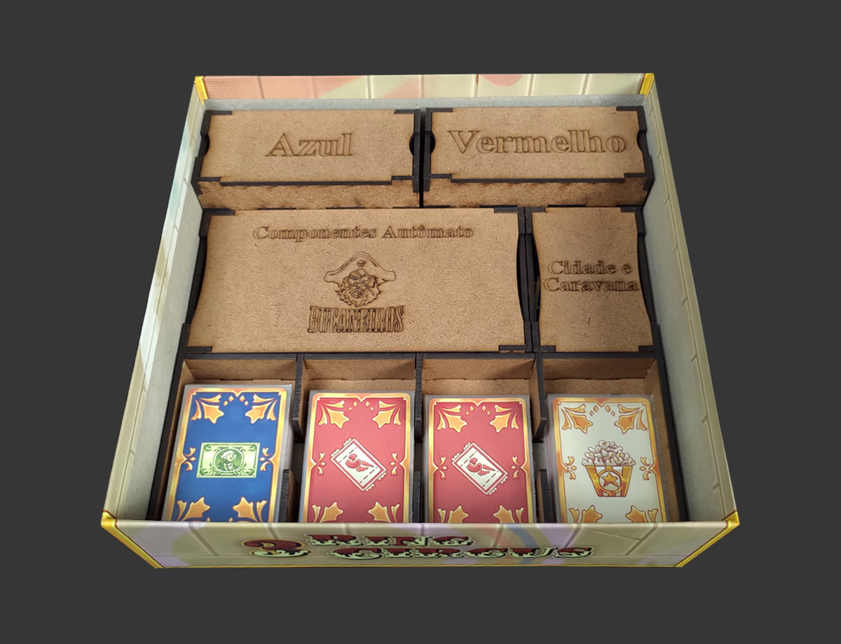 Organizador (INSERT MDF) para 3 Ring Circus - Bucaneiros Jogos - Board ...