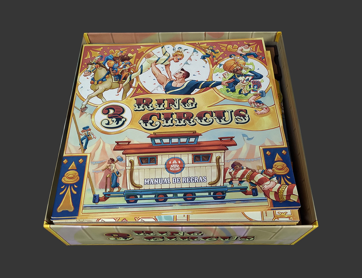 Organizador (INSERT MDF) para 3 Ring Circus - Bucaneiros Jogos - Board ...