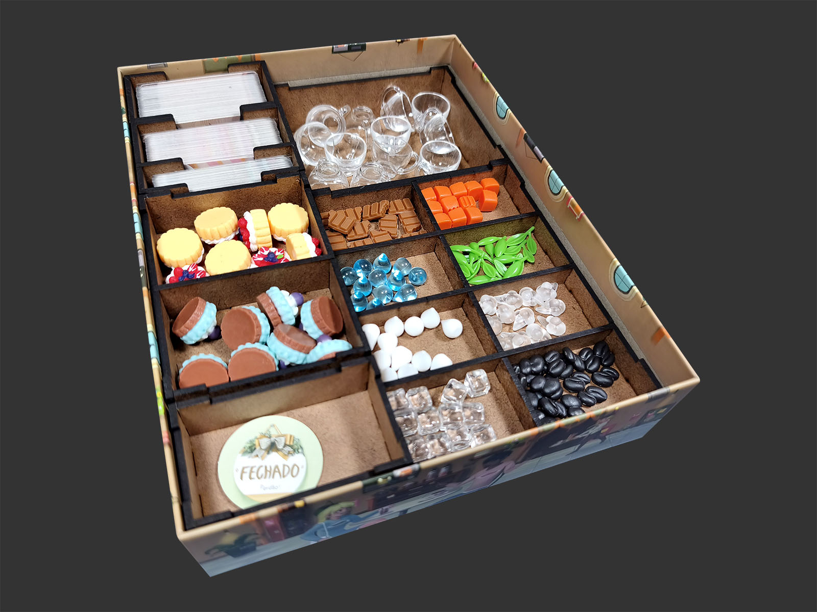 Organizador (INSERT MDF) para Coffe Rush - Bucaneiros Jogos