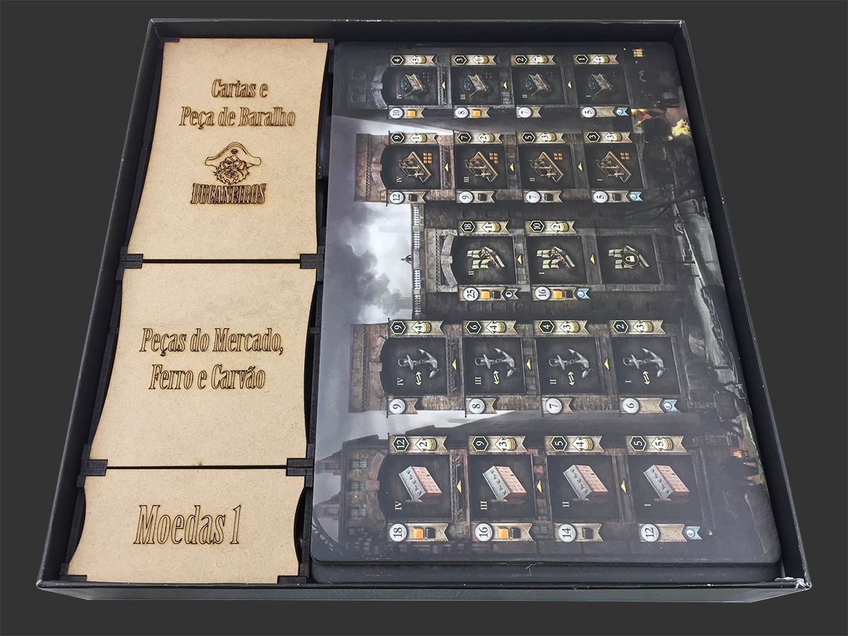 Organizador (INSERT MDF) para Brass: Lancashire - Bucaneiros Jogos
