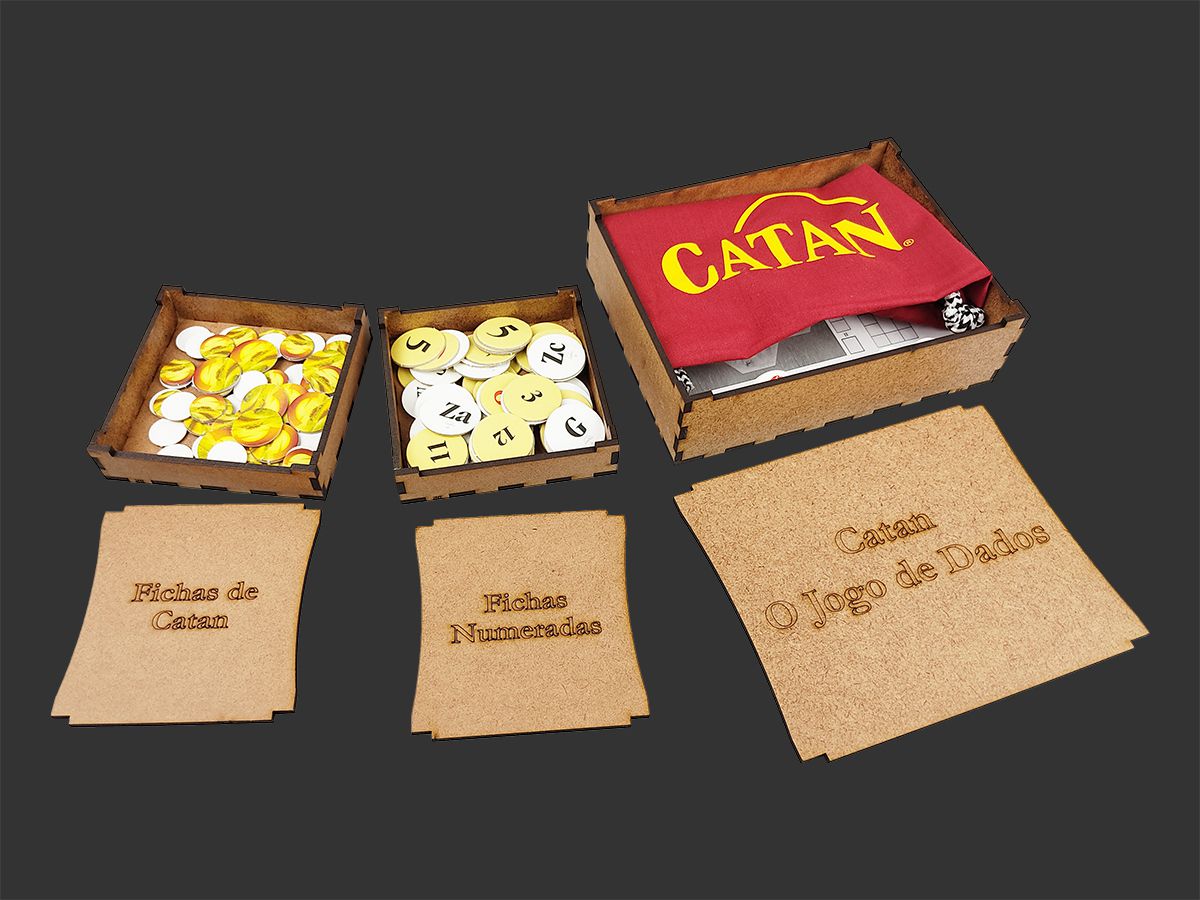 Organizador (INSERT MDF) para Catan Plus - Bucaneiros Jogos - Board ...