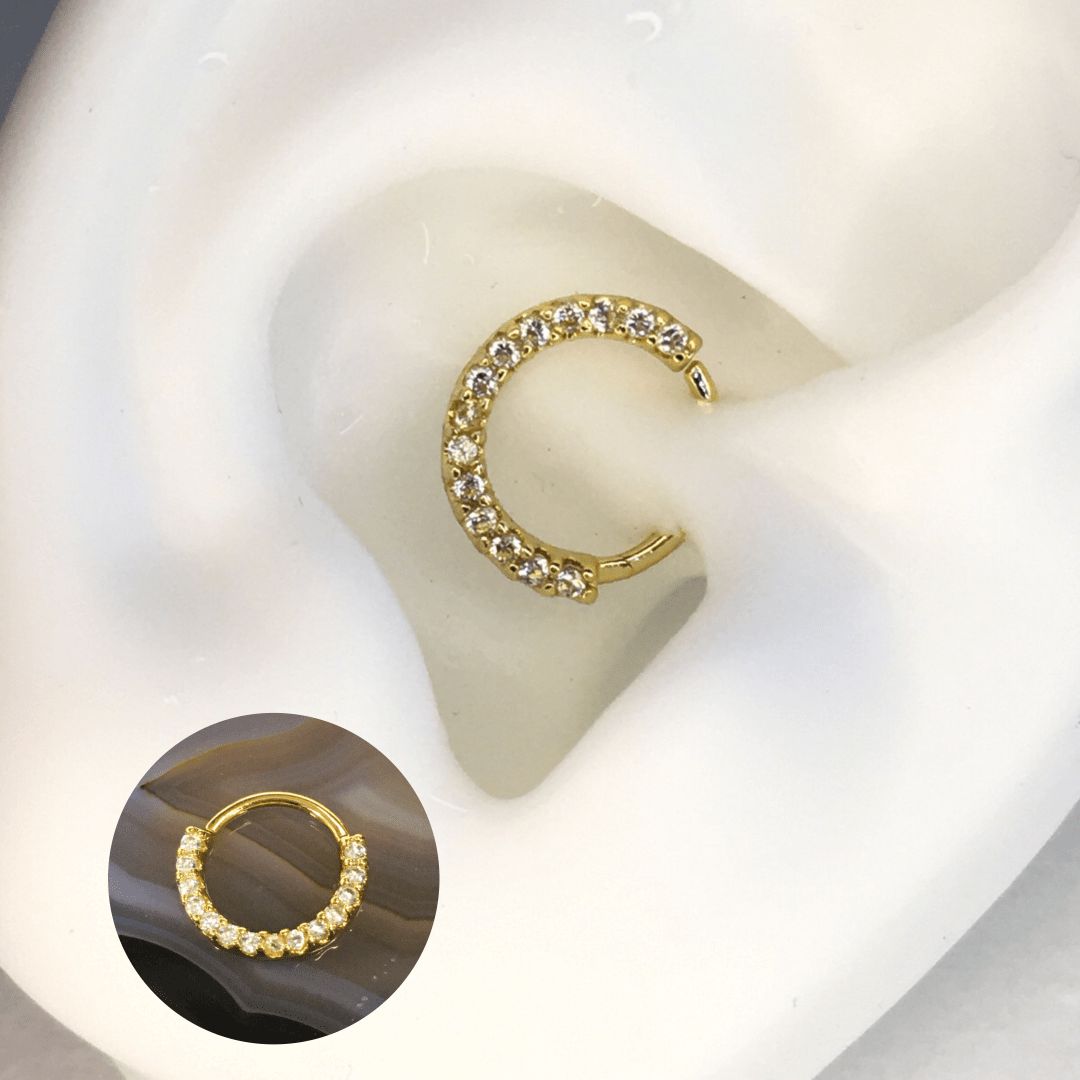 Piercing em Ouro 18k para Septo com zircônias