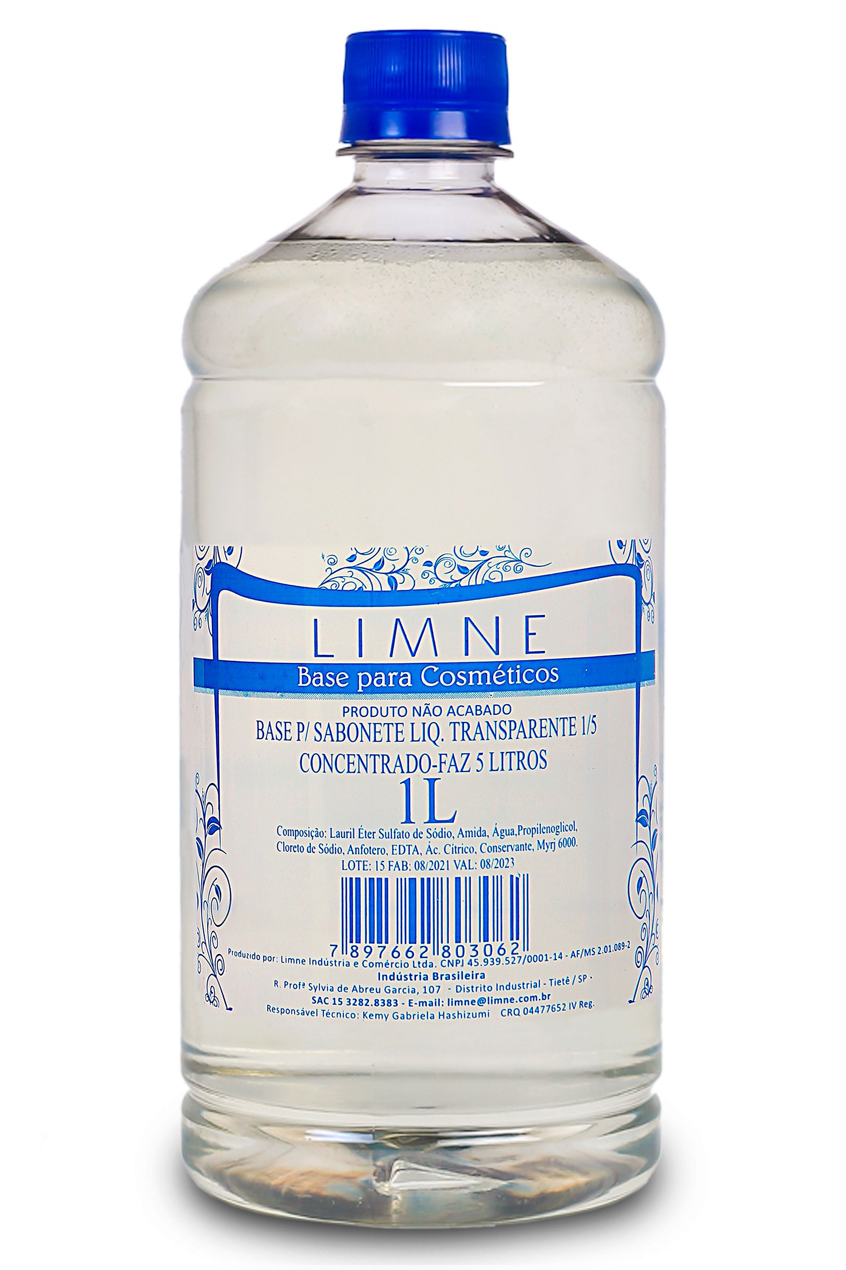 BASE SABONETE LÍQUIDO TRANSPARENTE 1/5 - Limne Cosméticos