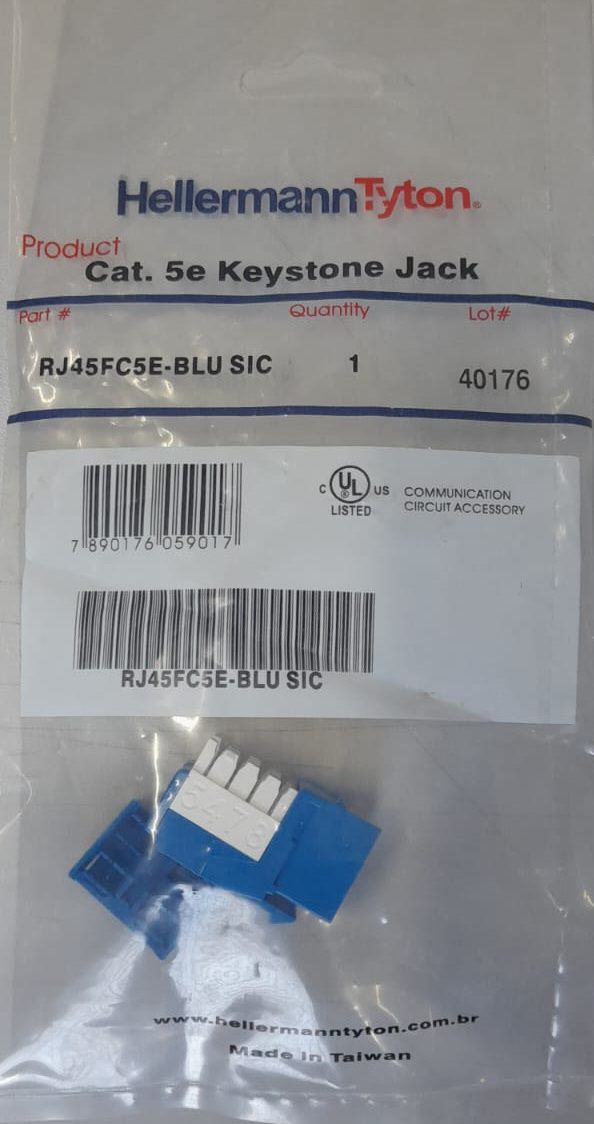 Hellermann Rj45 Modular Keystone Rj45 Fêmea Cat5e Hellermann - 10 Peças - POP SHOP