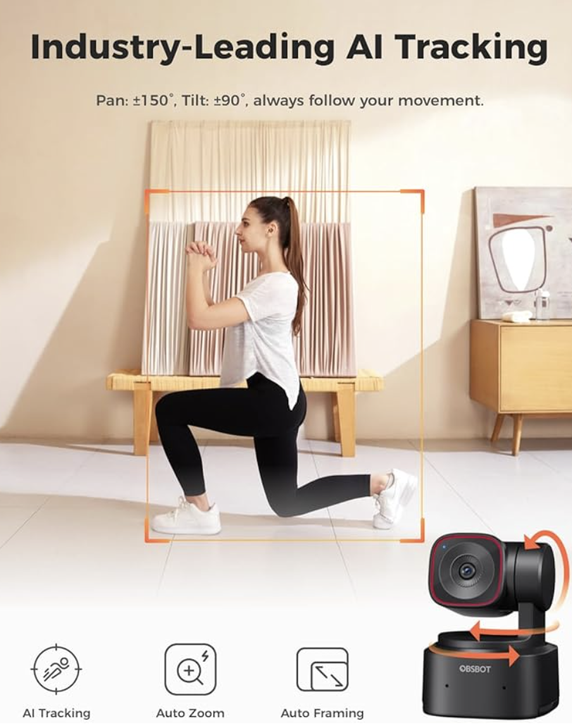 Camera PTZ Webcam Tiny 2 Lite 4k - OBSBOT - Av Supply