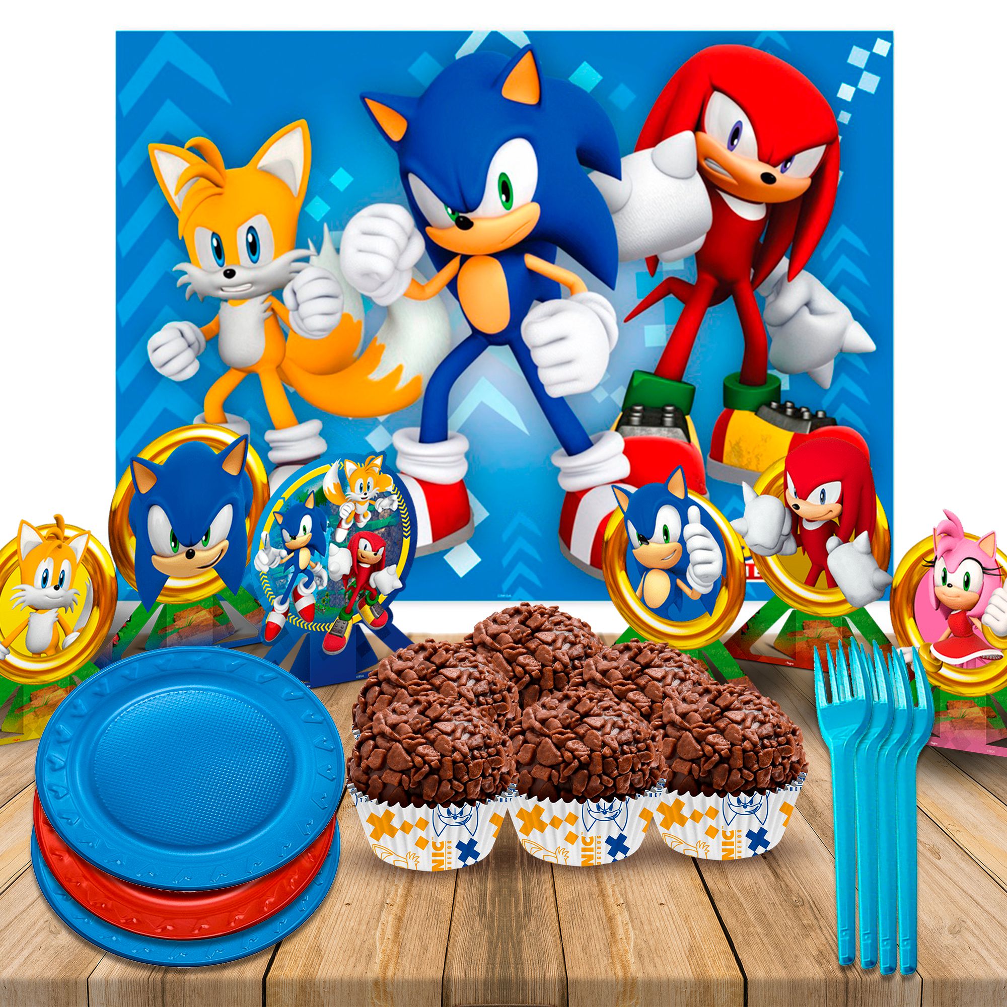 Kit festa completo 152 itens Decoração Sonic aniversário - Rivfestas itens  para Decoração de festas