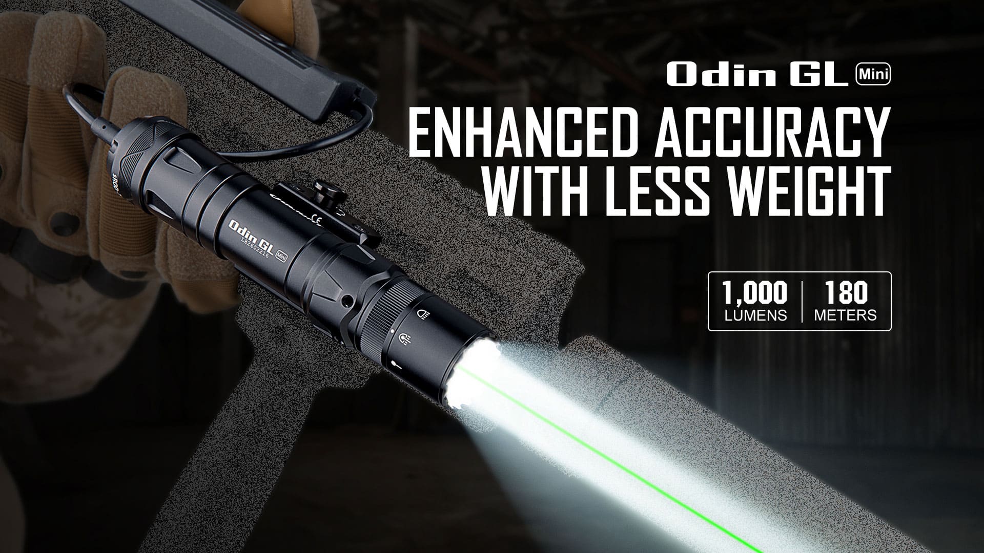 OLIGHT ガンライトOdin GL mimi LANTERNA - OLIGHT ODIN GL MINI (LASER VERDE) - 1000 LUMENS - CH