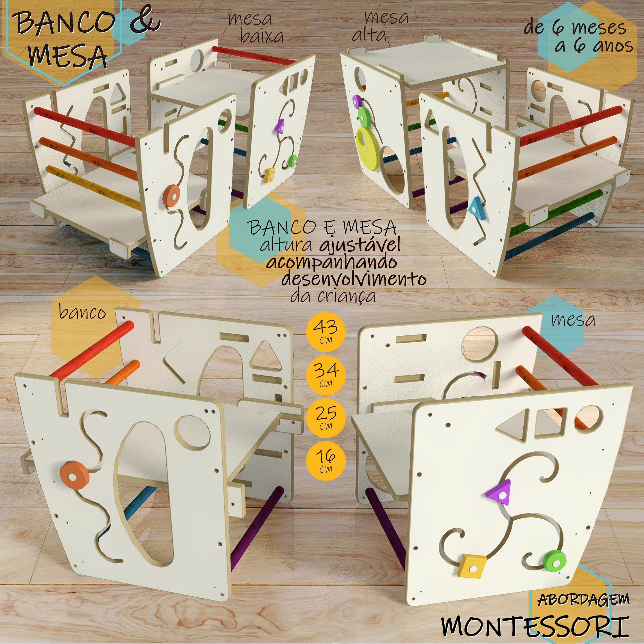 Brinquedo Pedagógico Educativo Montessori 2x1 Jogo de Damas e Trilhas -  Total Bag - Leve Seu Produto Com Estilo