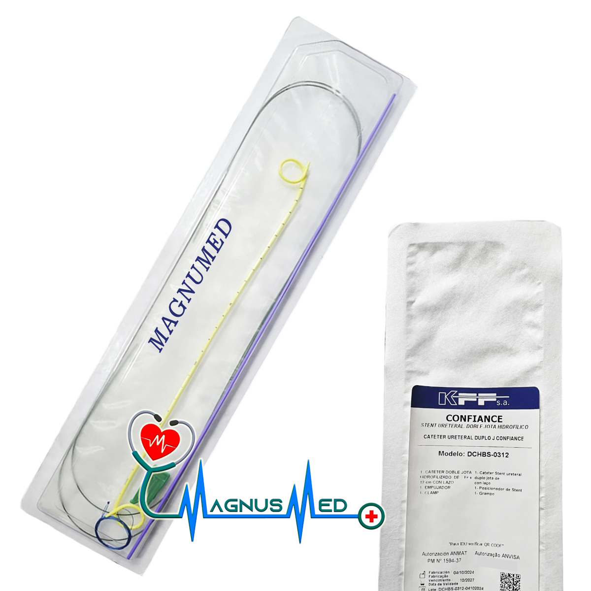 thumbnail image 2 of Uromed Double J Stent With Pusher – 6Fr 26cm – Urology Medical Device – 60 Pack, DHL Shipping 2 of 3