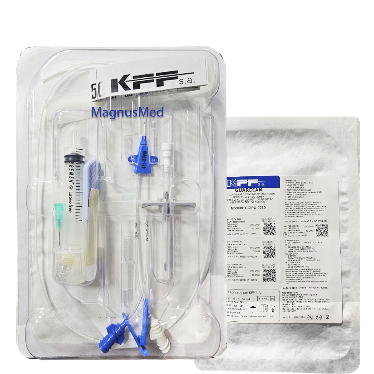 Cardiac PICU スタンダード Cateter Central Inserção Periférica ( Picc ) Duplo Lumen 4fr x