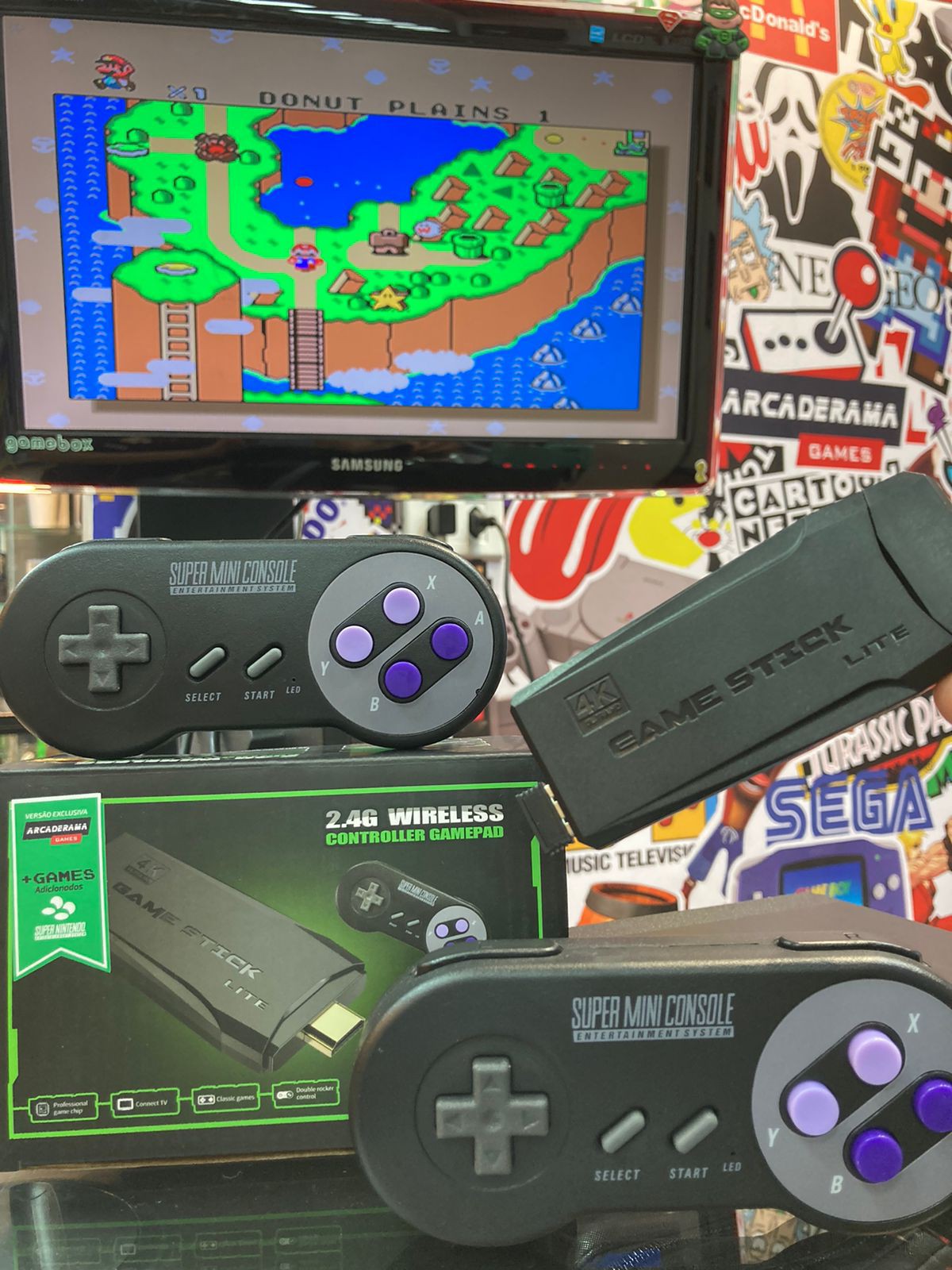 Mini Super nintendo 34 mil jogos 4 controles