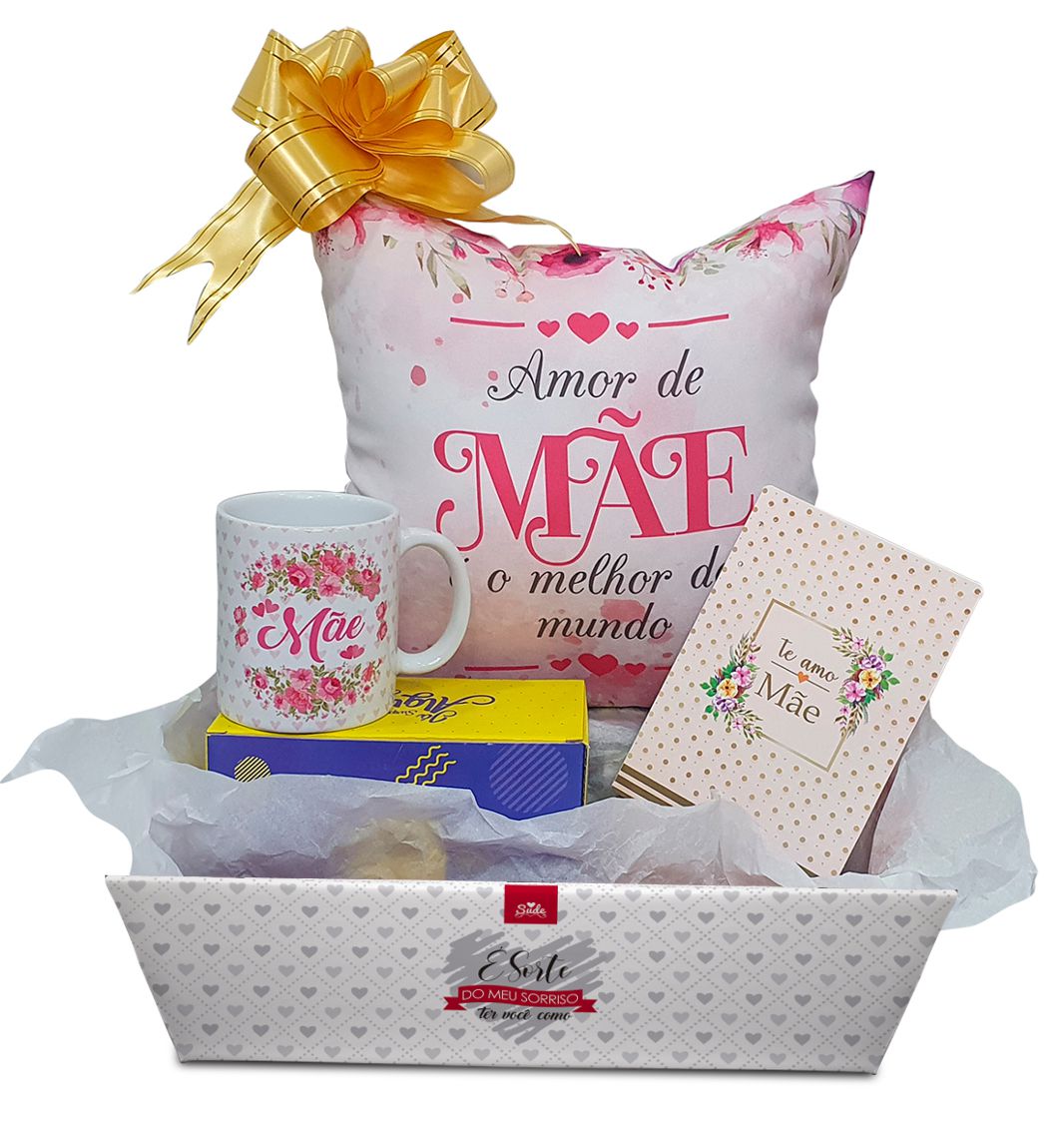 Presente Para Mãe Dia Das Mães - Kit Cesta Com Almofada, Caneca E Cartão -  Presentes Mensorê