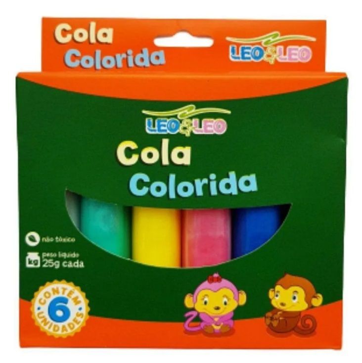 Coloca Color Cola Colorida 6 cores | Leo & Leo - Papelaria Lohane Ltda