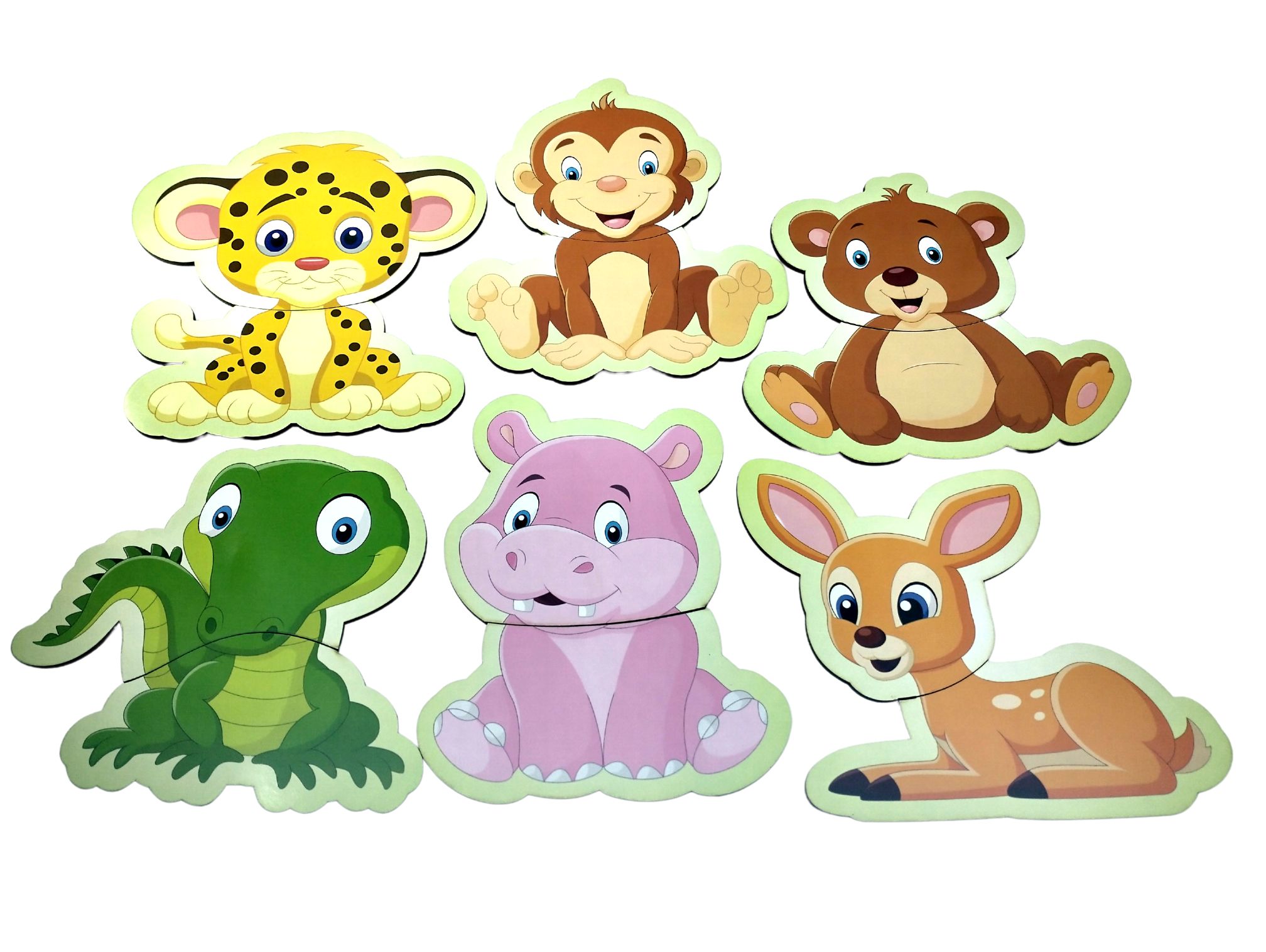 Quebra-Cabeça 2 Partes Animais da Floresta - Brinquedo educativo