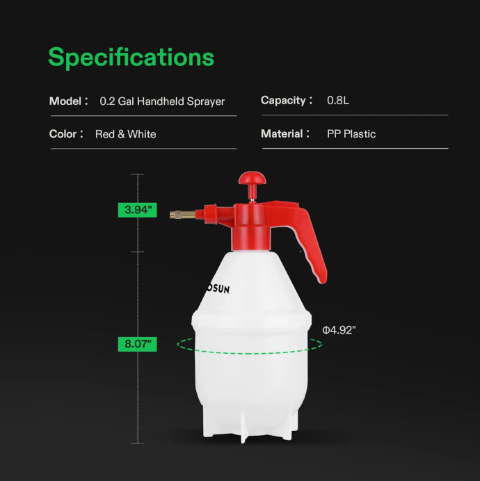 Pulverizador Manual Compressão Prévia Vivosun Grow Power A maior