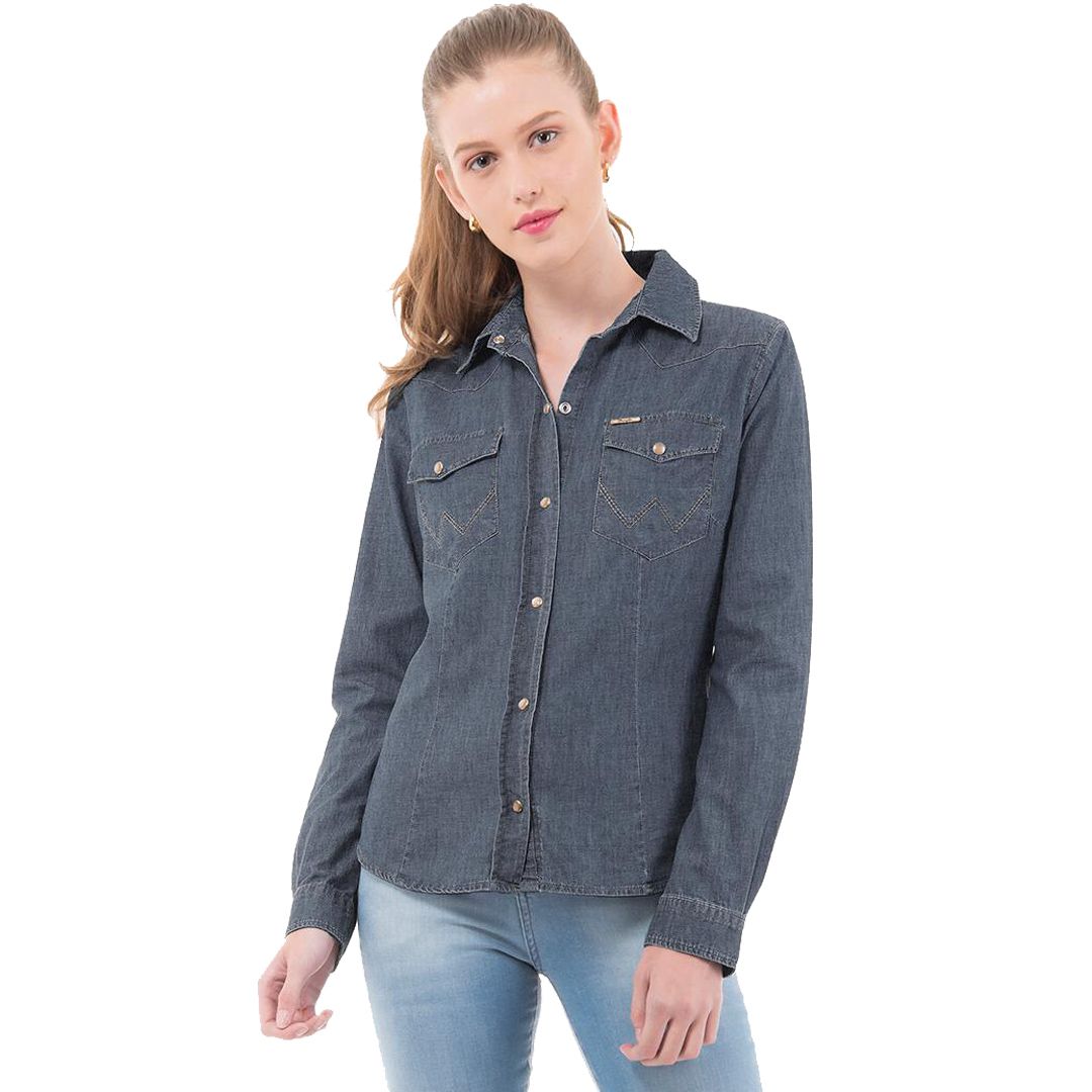 Camisa wrangler azul new arrivals