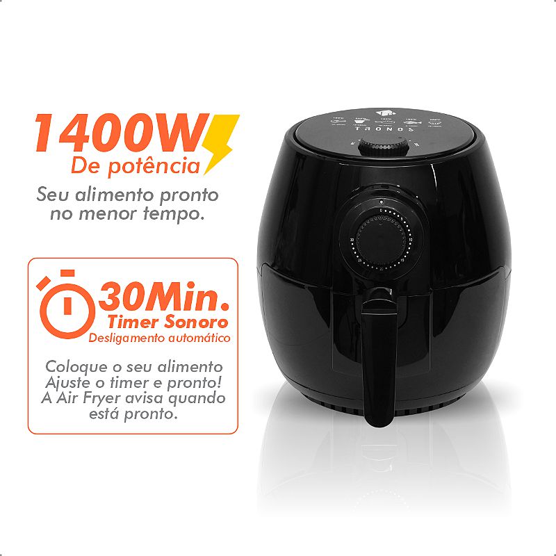 Fritadeira Elétrica Sem Óleo Air Fryer Tronos AF4001-M - 3 Litros ...