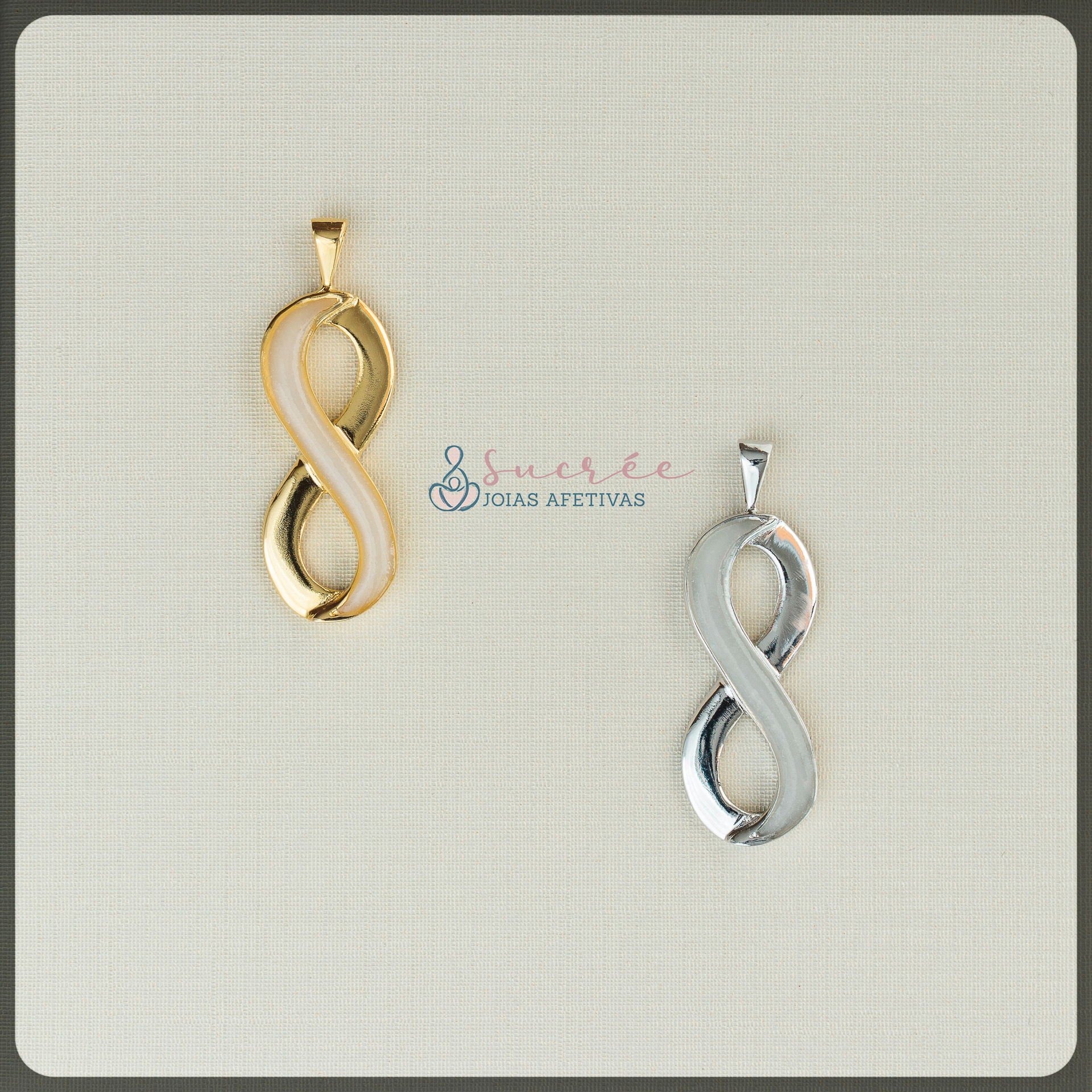 Pingente Infinito Vertical Ouro - Sucrée Joias Afetivas