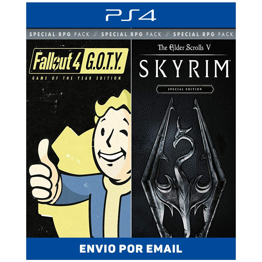 Skyrim Special Edition + Fallout 4 G.O.T.Y. Bundle - PS4 Mídia Digital -  Sir Games - Jogos Digitais para PS3, PS4, PS5 e Nintendo Switch