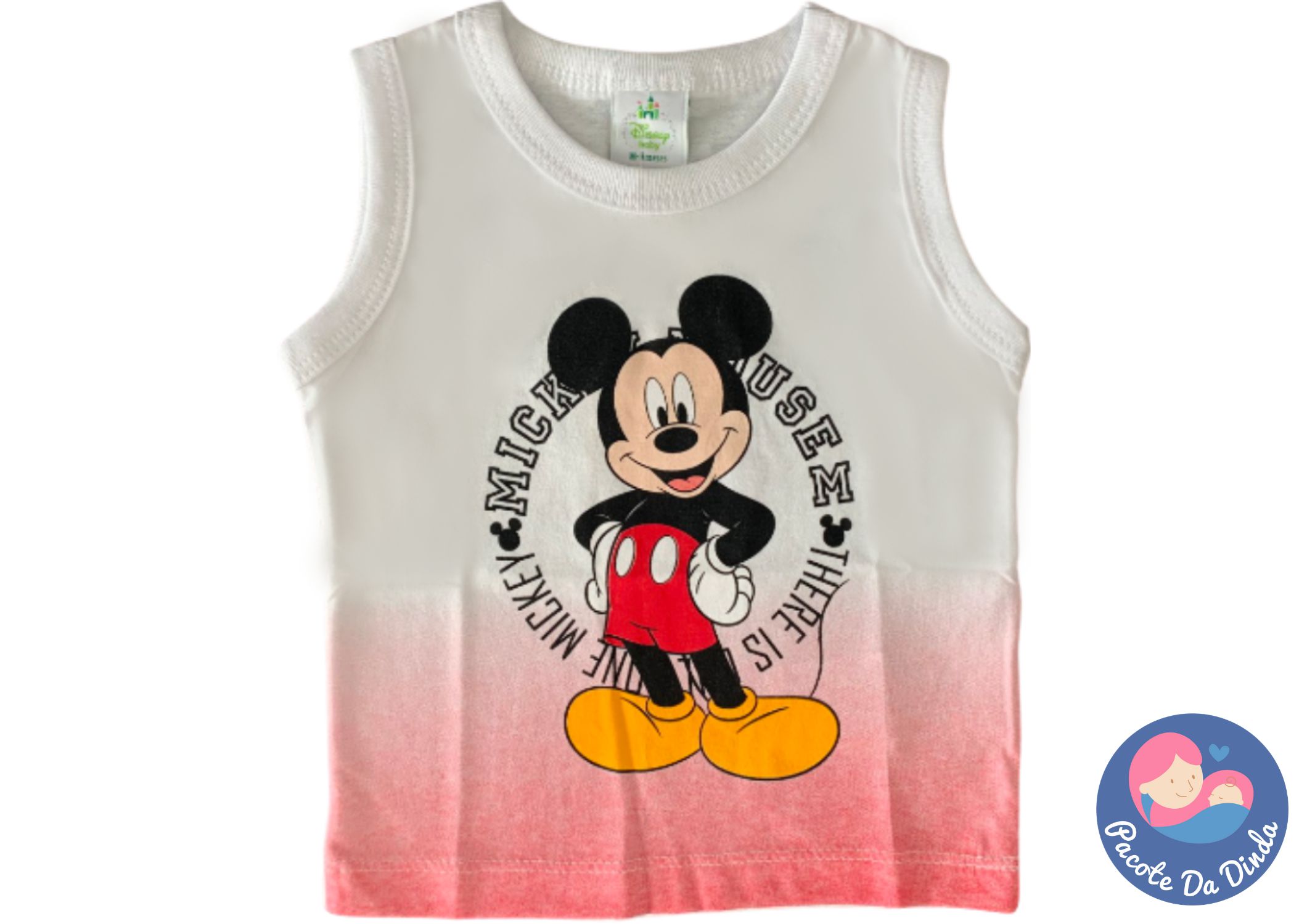 Blusa Regata Mickey Branca - Produto Original Disney Baby - Loja Infantil -  Pacote da Dinda