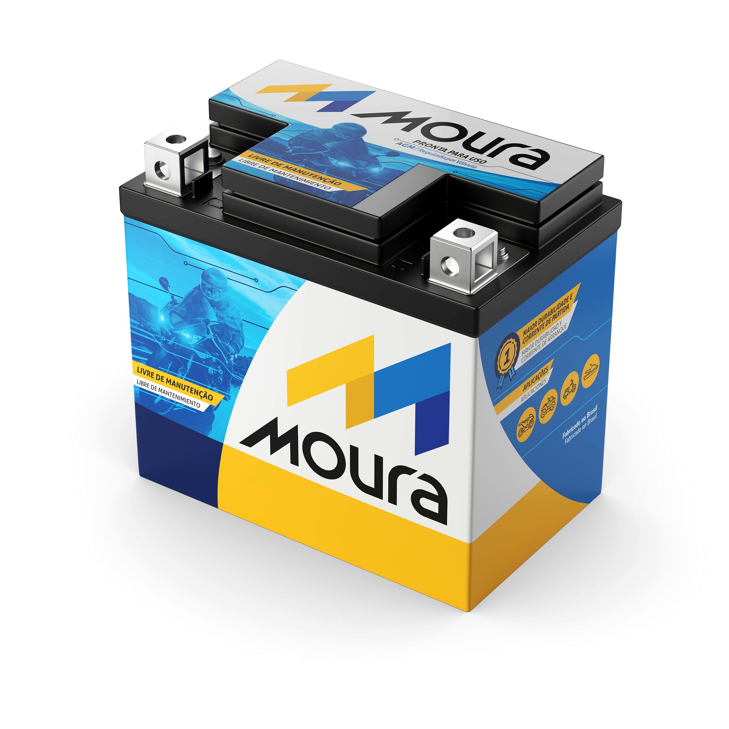Bateria Moura Moto 6Ah - MA6-D ( Antiga MA7-D ) - Selada AGM ( Ref. Yuasa:  YTX7L-BS ) - Baterias Bauru