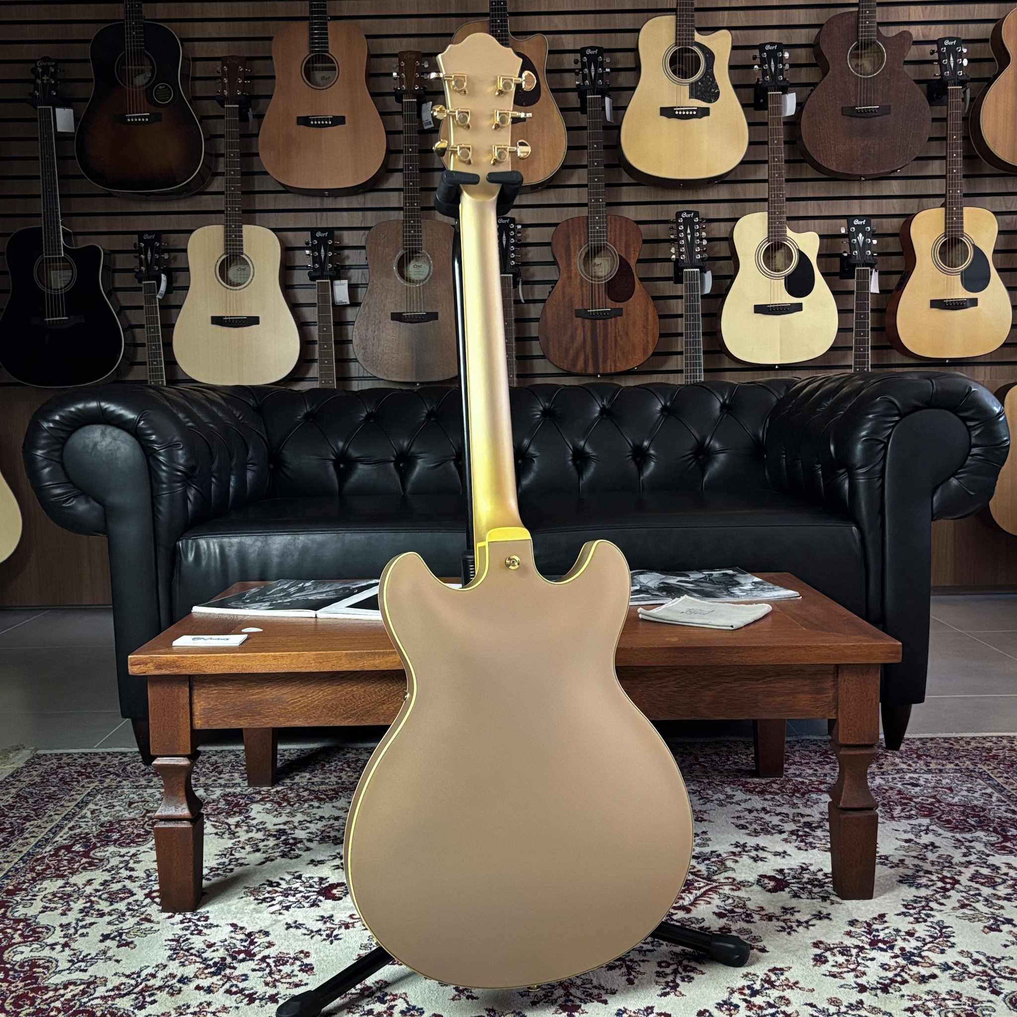 Guitarra Ibanez AS73G RGF Rose Gold Metallic Flat - semi hollow