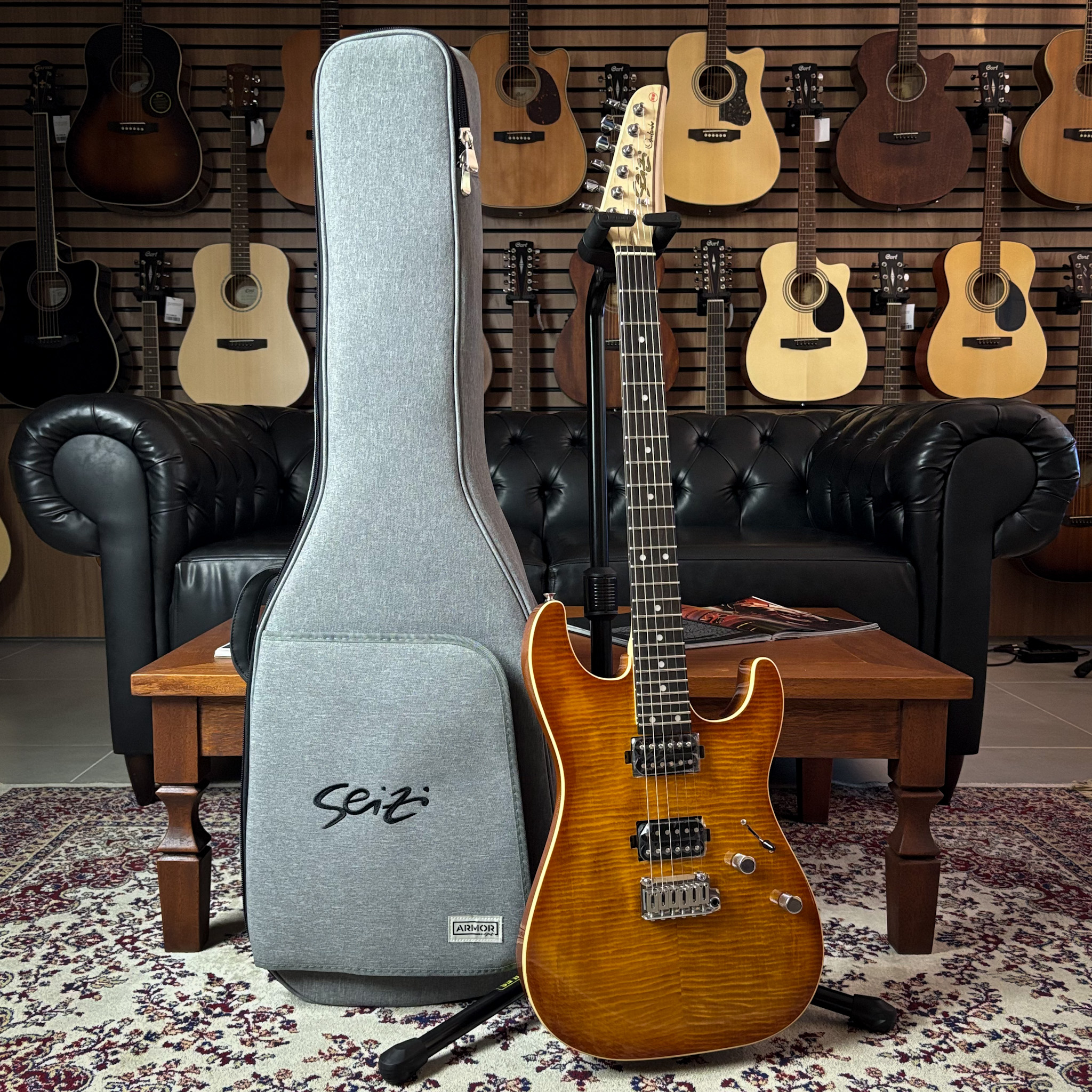 Guitarra Seizi Katana Ozielzinho MK3 Rosewood Desert Flame c/ Bag