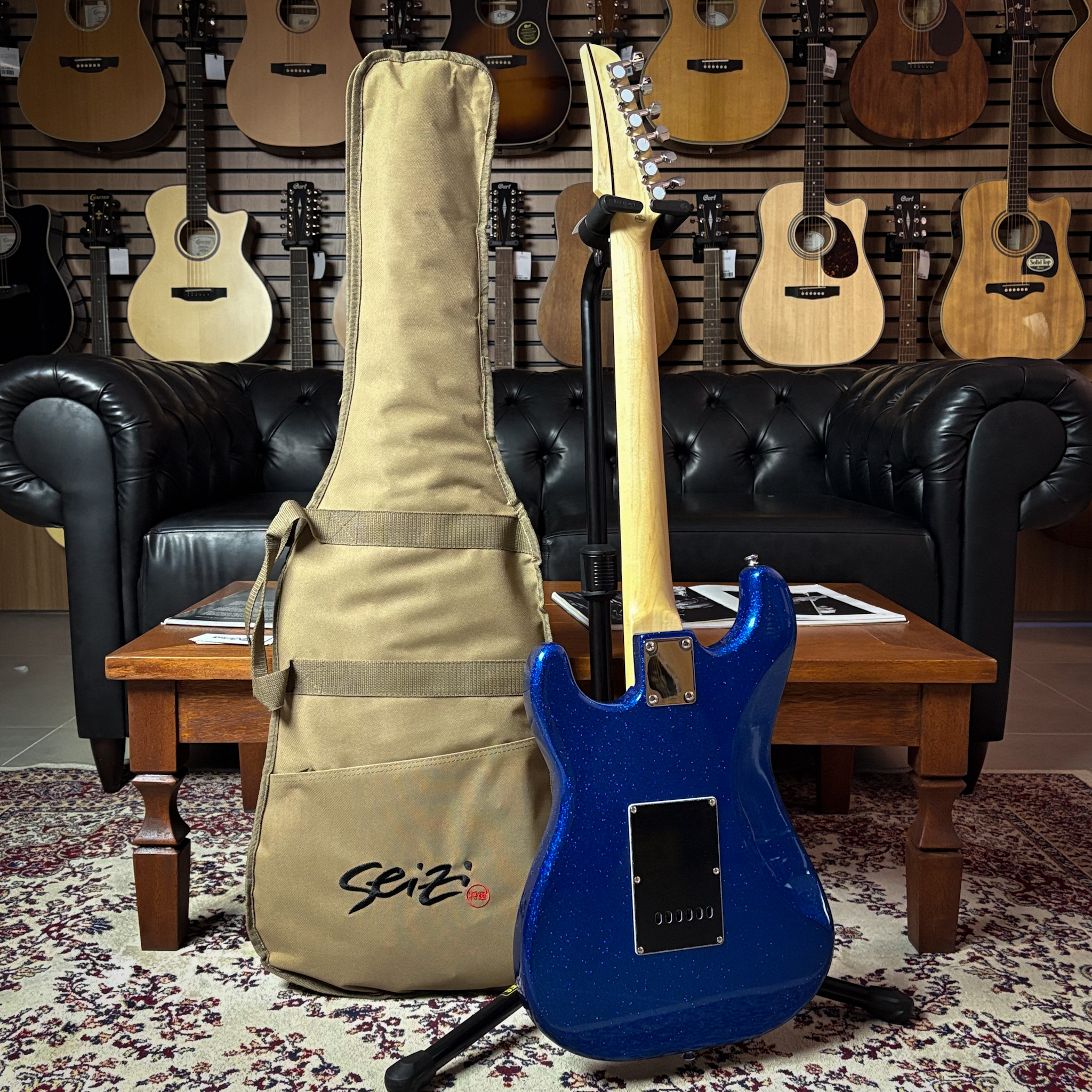 Guitarra Seizi Fun Katana Musashi HSS Royal Dark Blue Sparkle PH c