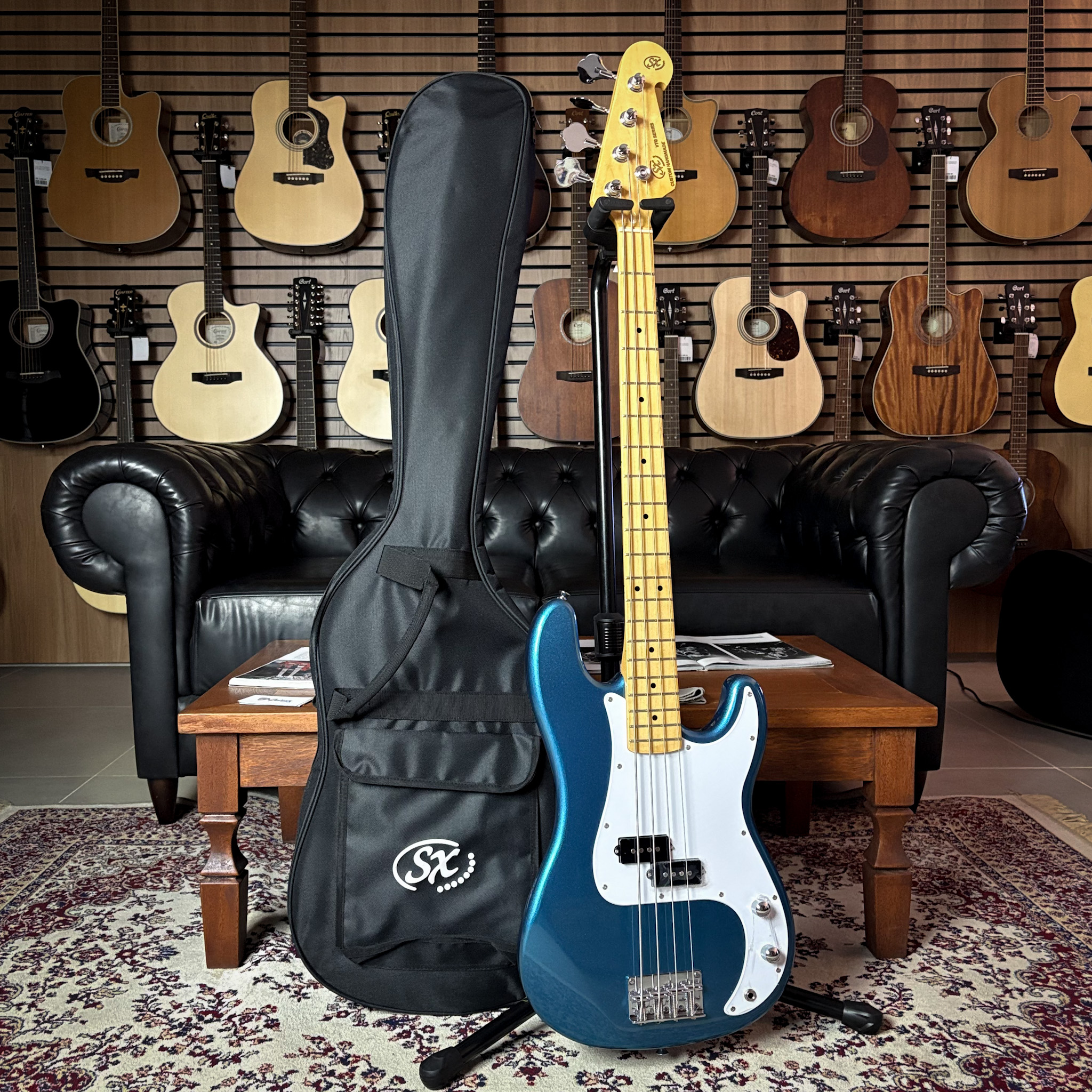 Baixo 4 Cordas SX SPB57+ Lake Placid Blue c/ Bag - Guitar Shop CE