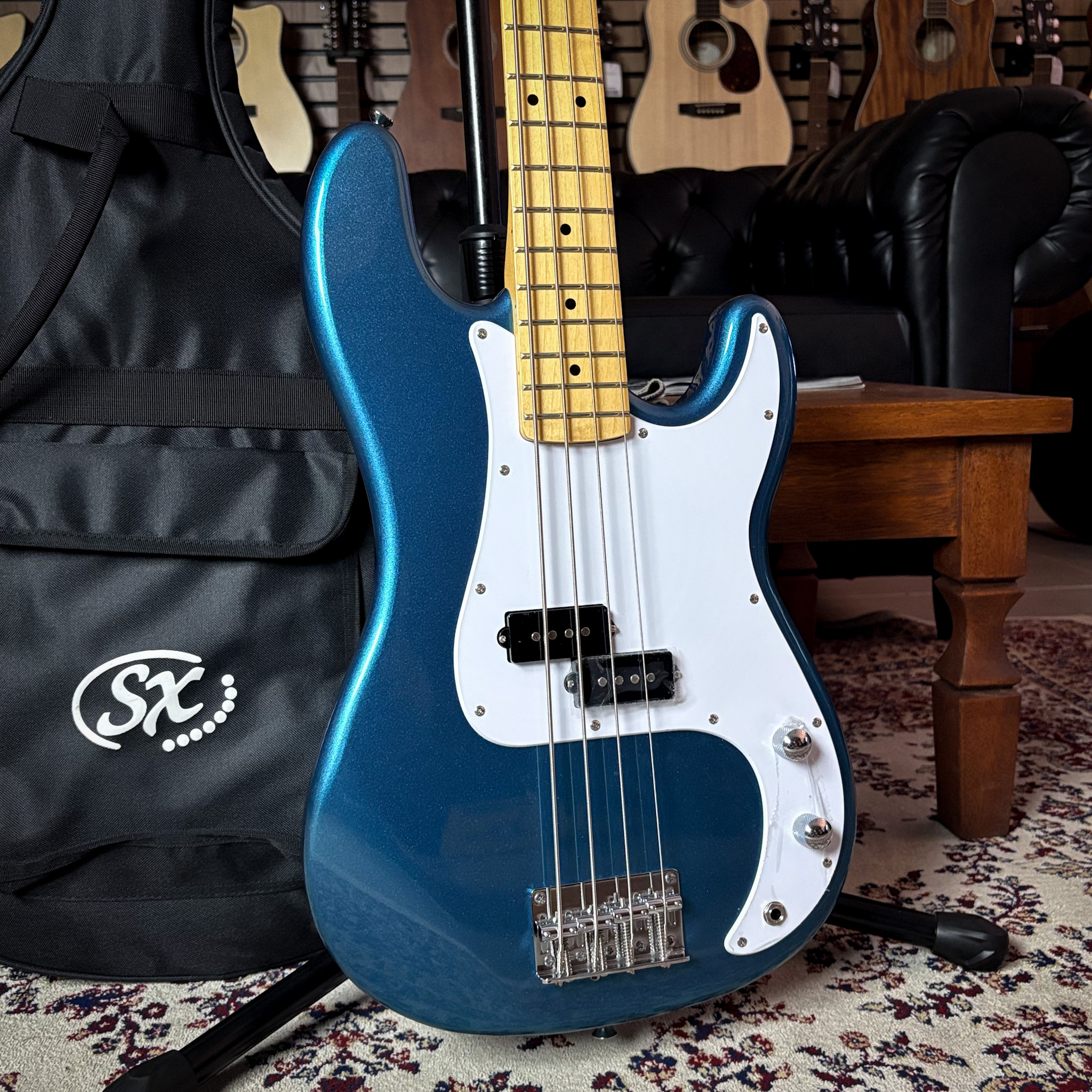 Baixo 4 Cordas SX SPB57+ Lake Placid Blue c/ Bag - Guitar Shop CE