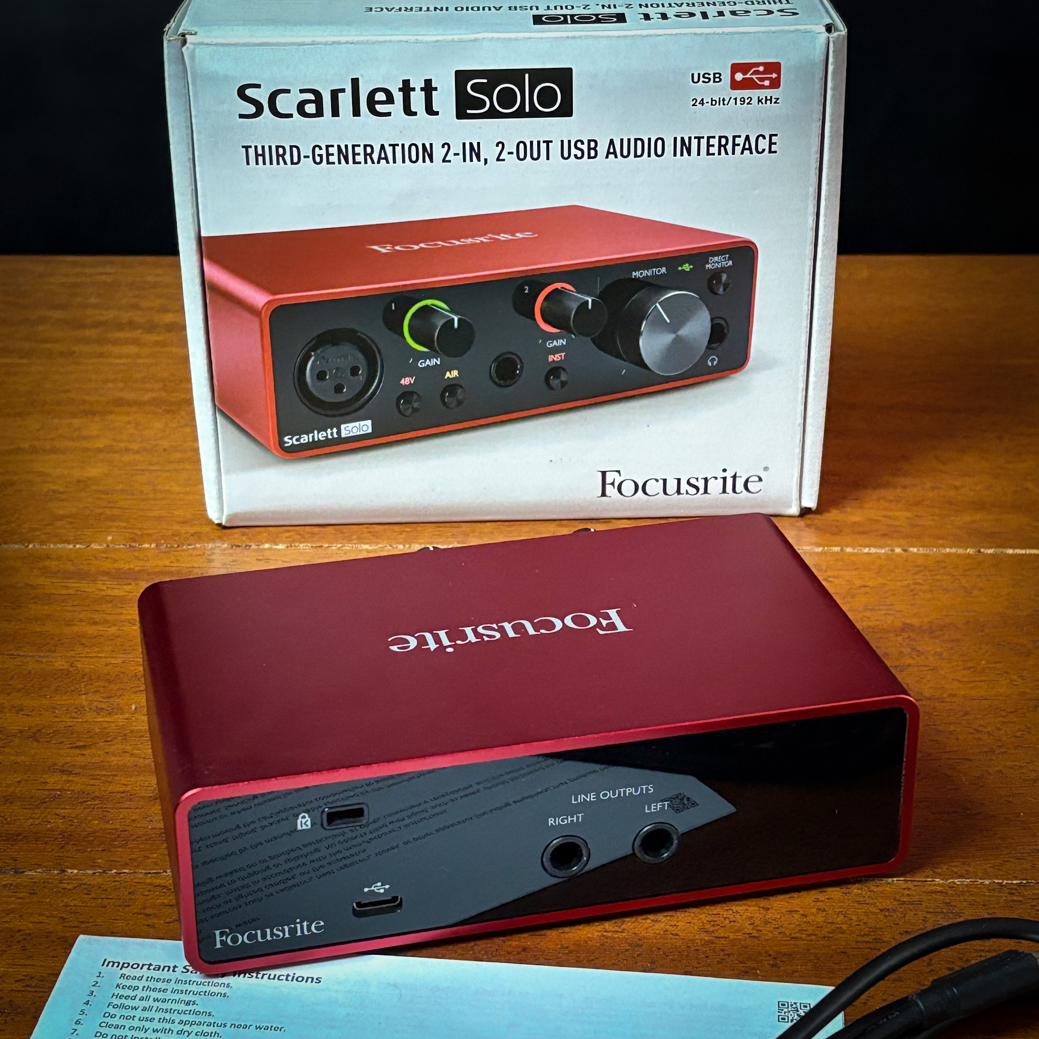 Interface de Audio Focusrite Scarlett Solo 3a Geração - USB - 2