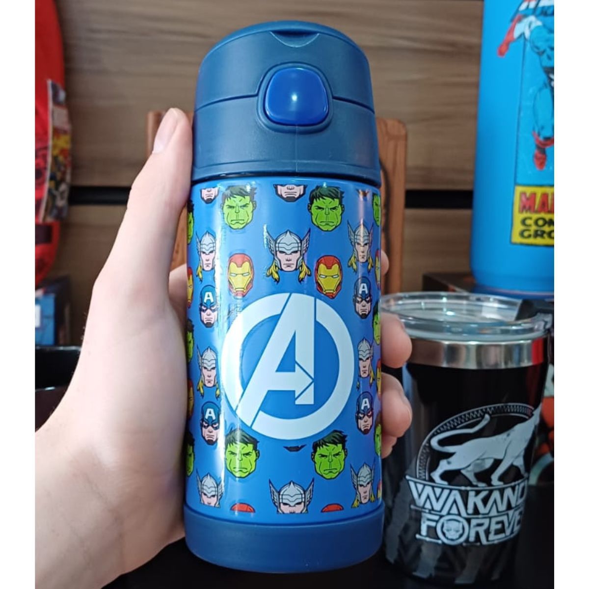 steel thermos bottle super mario drink water garrafa de agua super