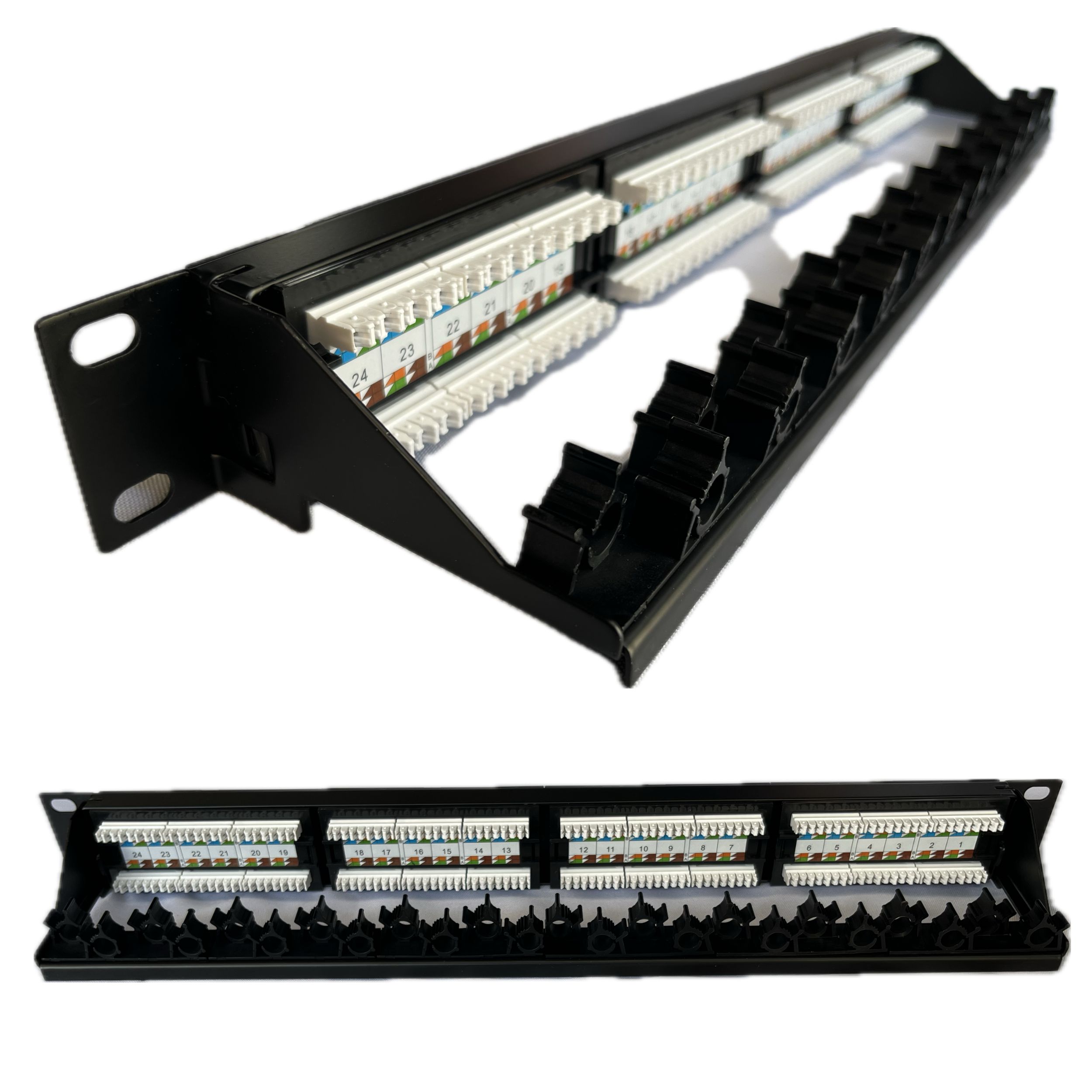 Patch Panel 24 Portas Cat6A padrão 19" │ rackfort.com.br - Rack para ...