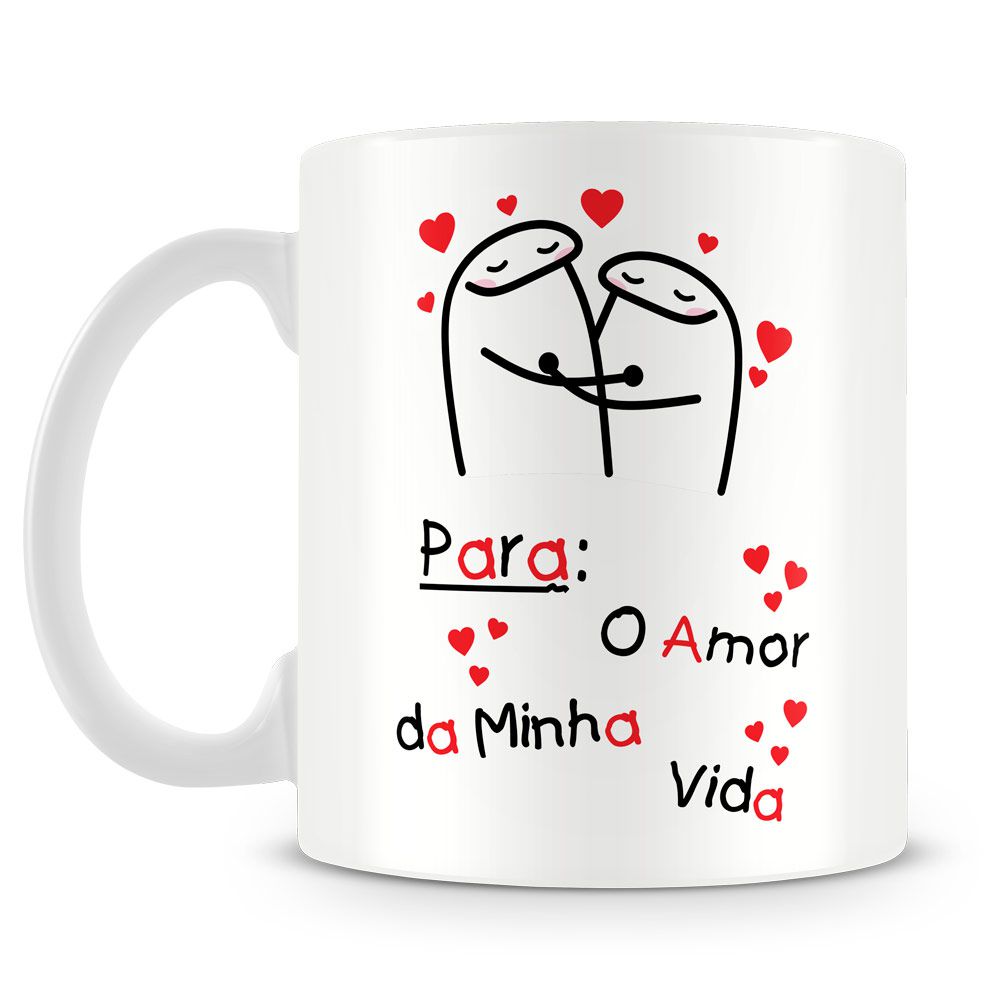 Caneca Personalizada Meme Flork - Amor da Minha Vida - Caneca Personalizada  para Todas as Ocasiões!