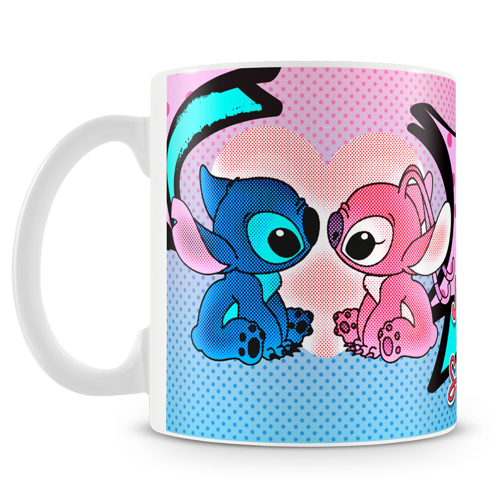 Stitch e Angel - Juntos pra Sempre - Caneca Personalizada para Todas as ...