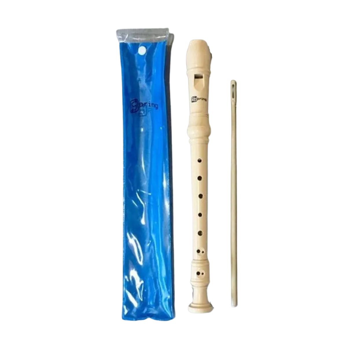 Flauta Doce Spring SGFLG Germânica em Dó com Capa e Haste King