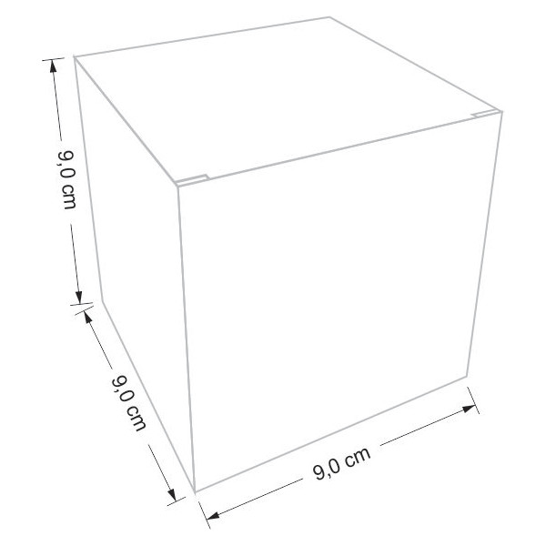 Caixinha padrão 9x9x9 cm em triplex branco 350g - unitário - Caixas Kraft