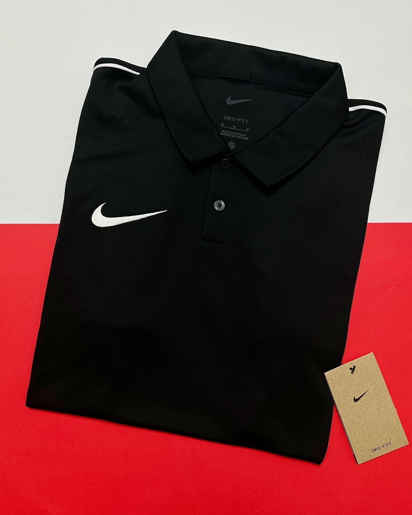 Black nike store dri fit polo