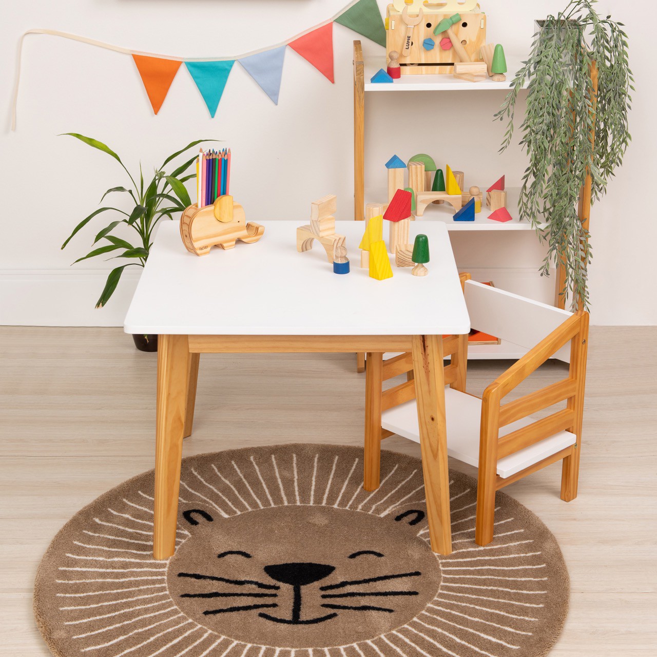 Tapete Infantil Redondo Leão