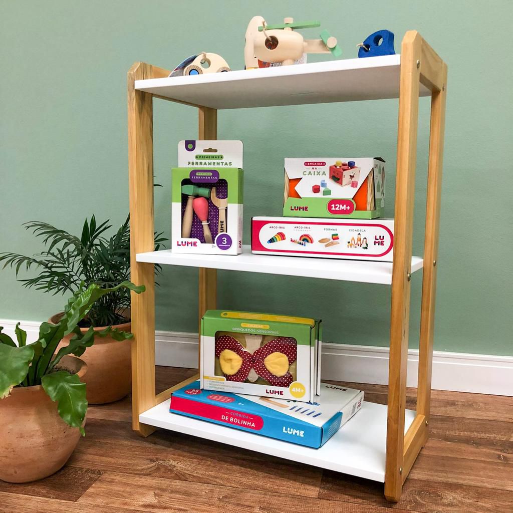 Estante Montessori para Brinquedos Branca
