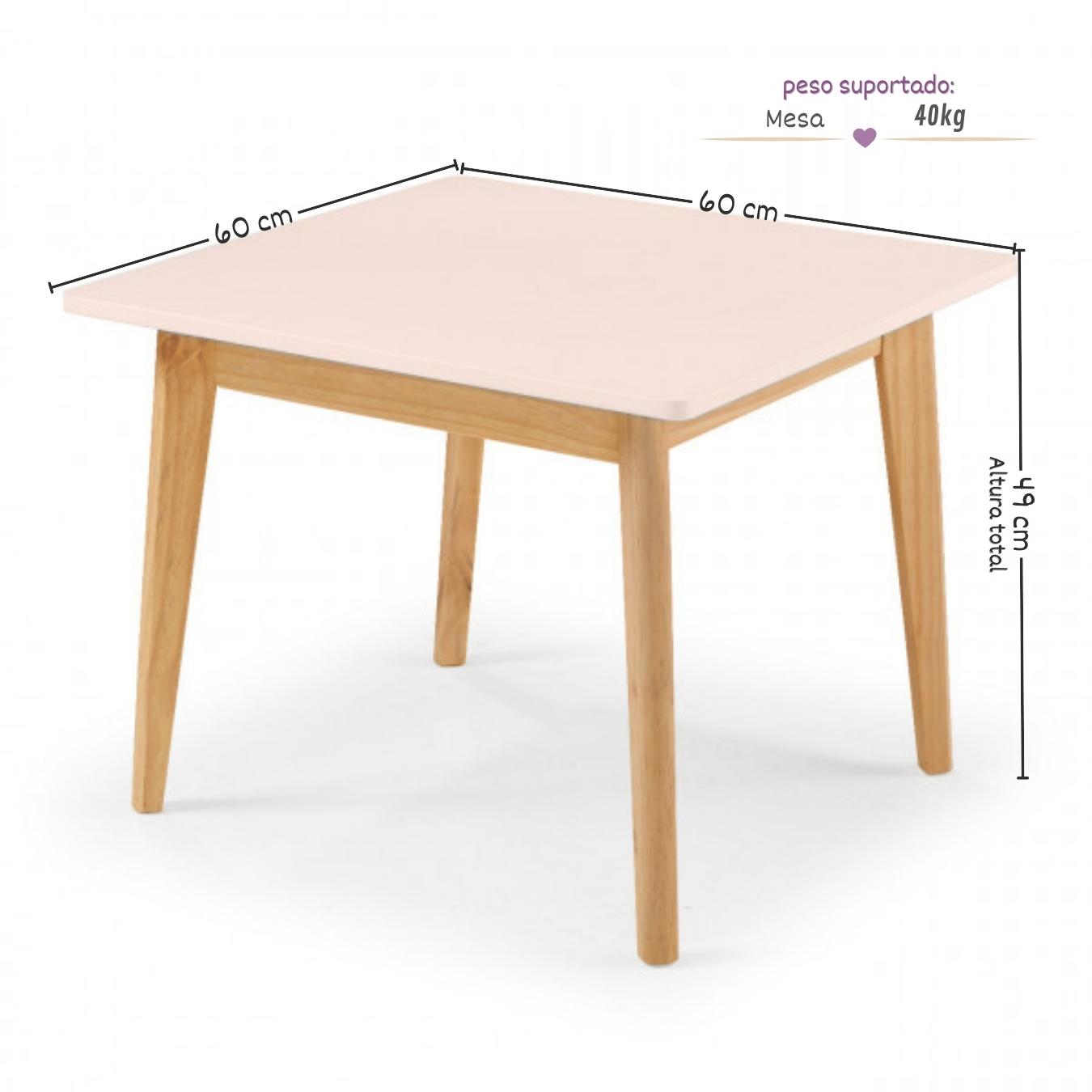Mesa Infantil Rosa Theo