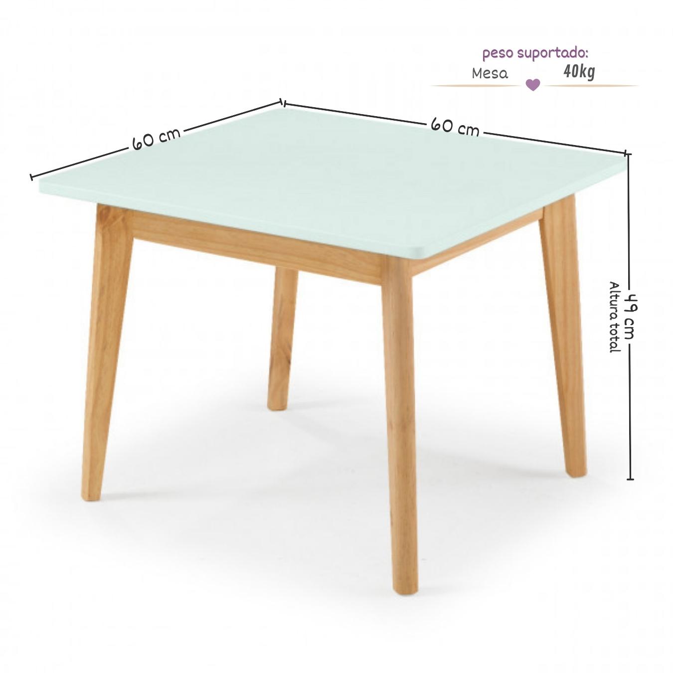 Mesa Infantil Theo Amêndoa e Verde