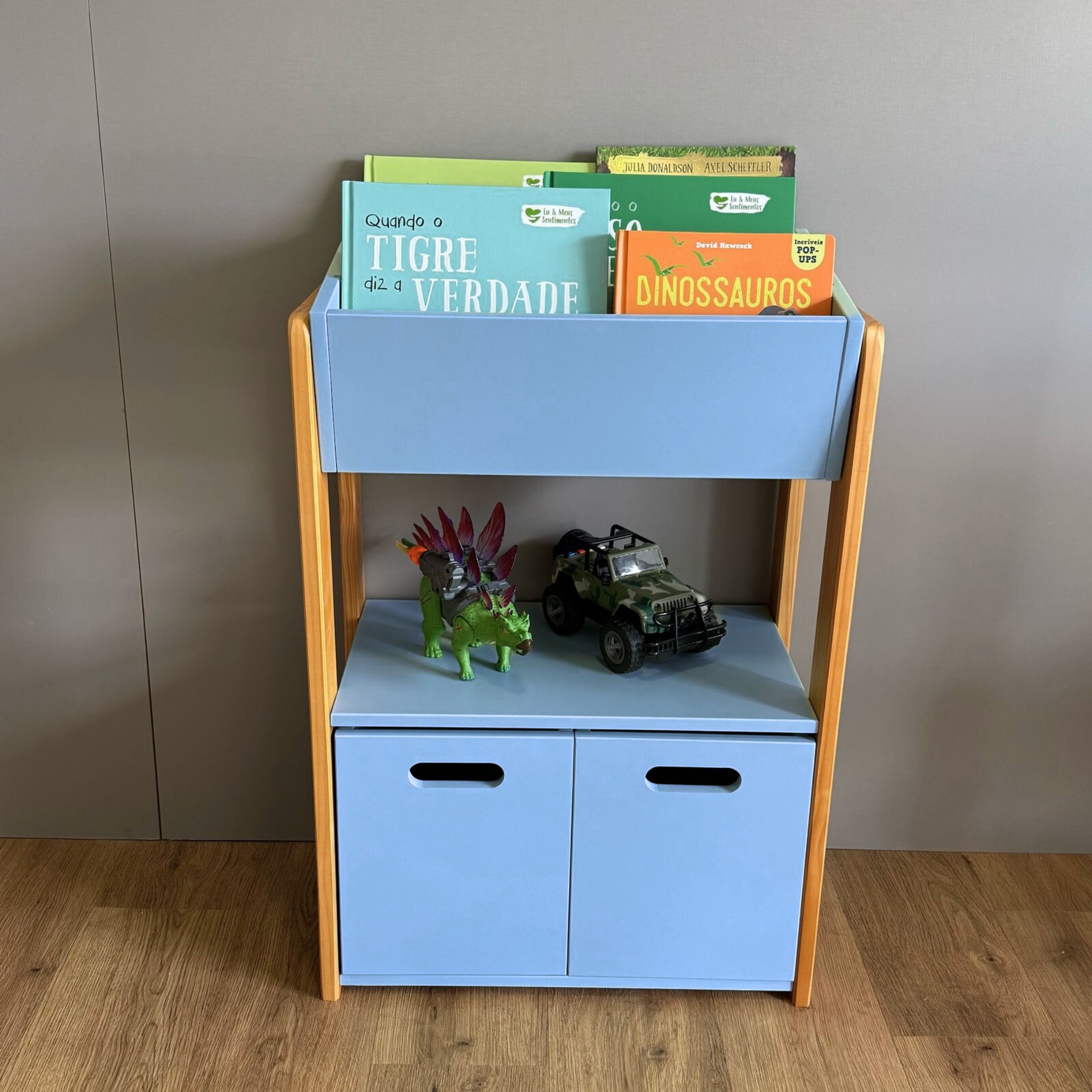 Estante Livros com Caixote Azul