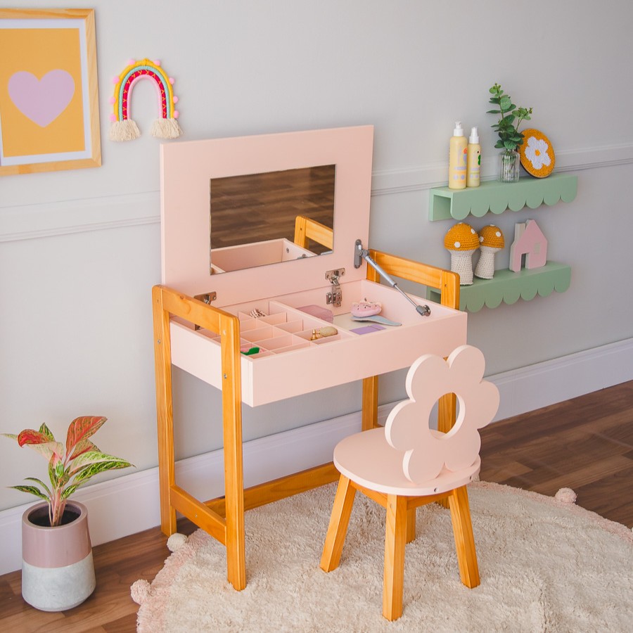Cadeira Infantil Flor Rosa