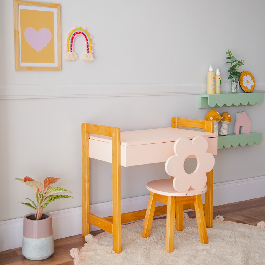 Cadeira Infantil Flor Rosa